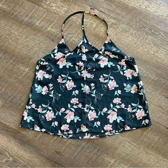 Forever 21 T Back Tank Top Floral Racerback Medium Flowy - Picture 3 of 9